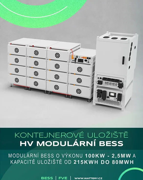 Kontejnerové úložiště HV modulární BESS 100 kW – 2,5 MW — nezávazná poptávka